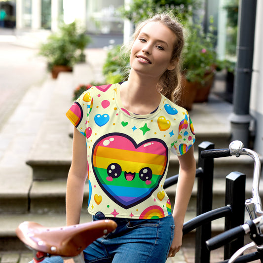 Rainbow Candyland All-Over Print Crop Tee