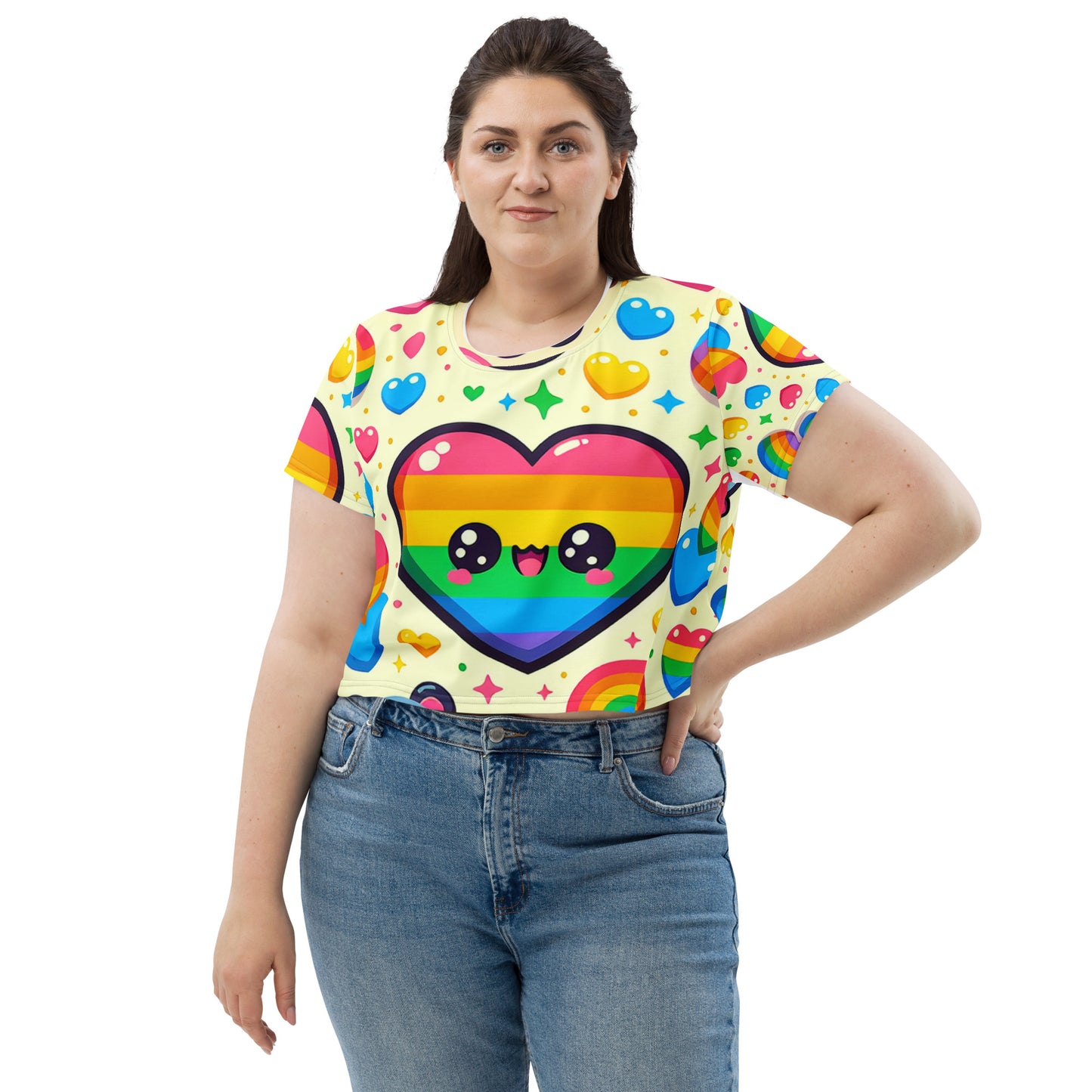 Rainbow Candyland All-Over Print Crop Tee