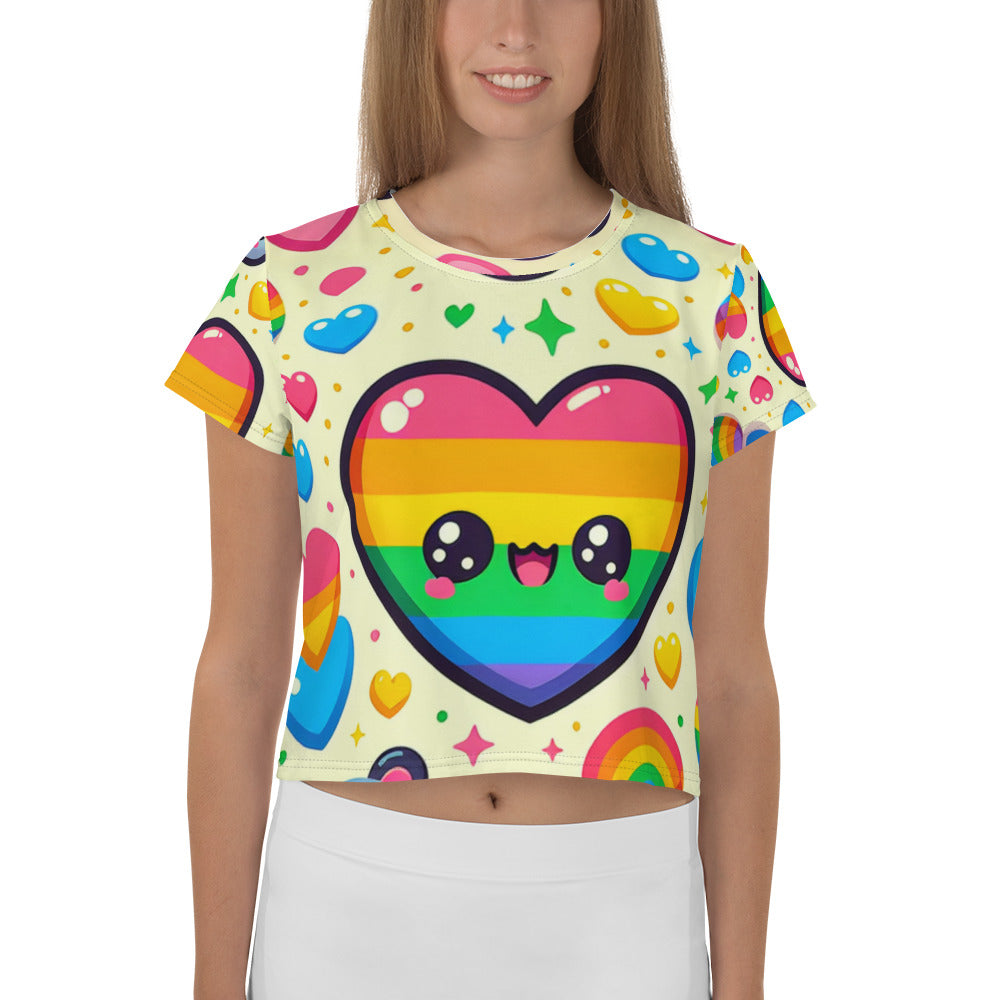 Rainbow Candyland All-Over Print Crop Tee