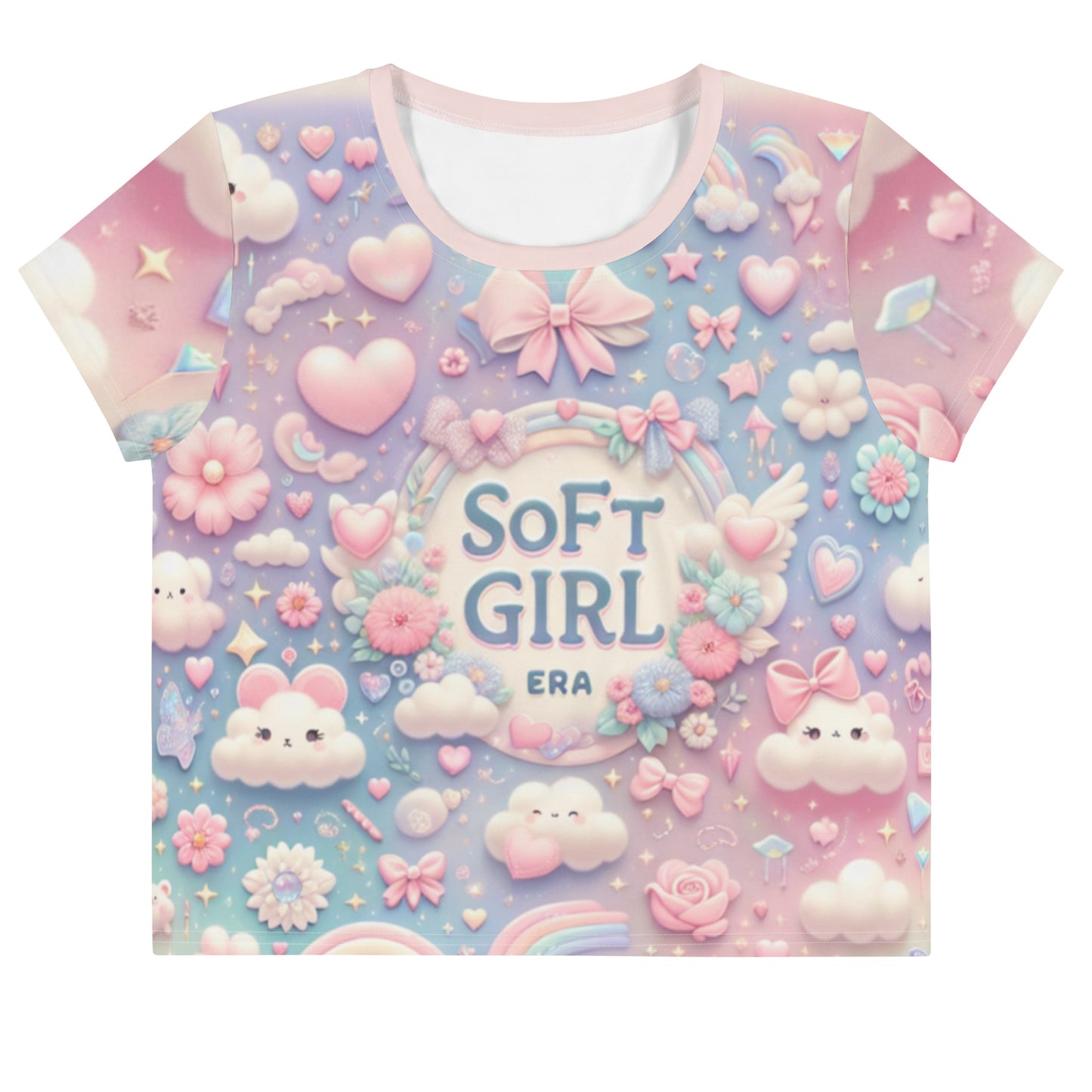 Soft Girl Era All-Over Print Crop Tee