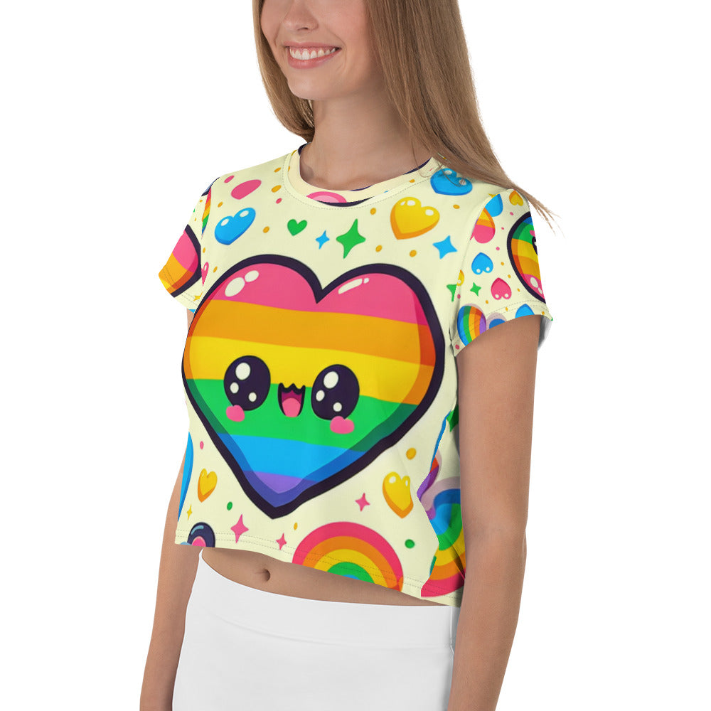 Rainbow Candyland All-Over Print Crop Tee