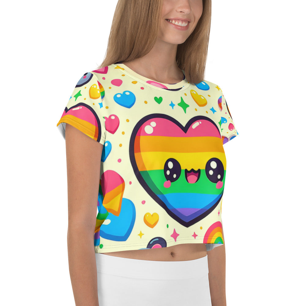 Rainbow Candyland All-Over Print Crop Tee