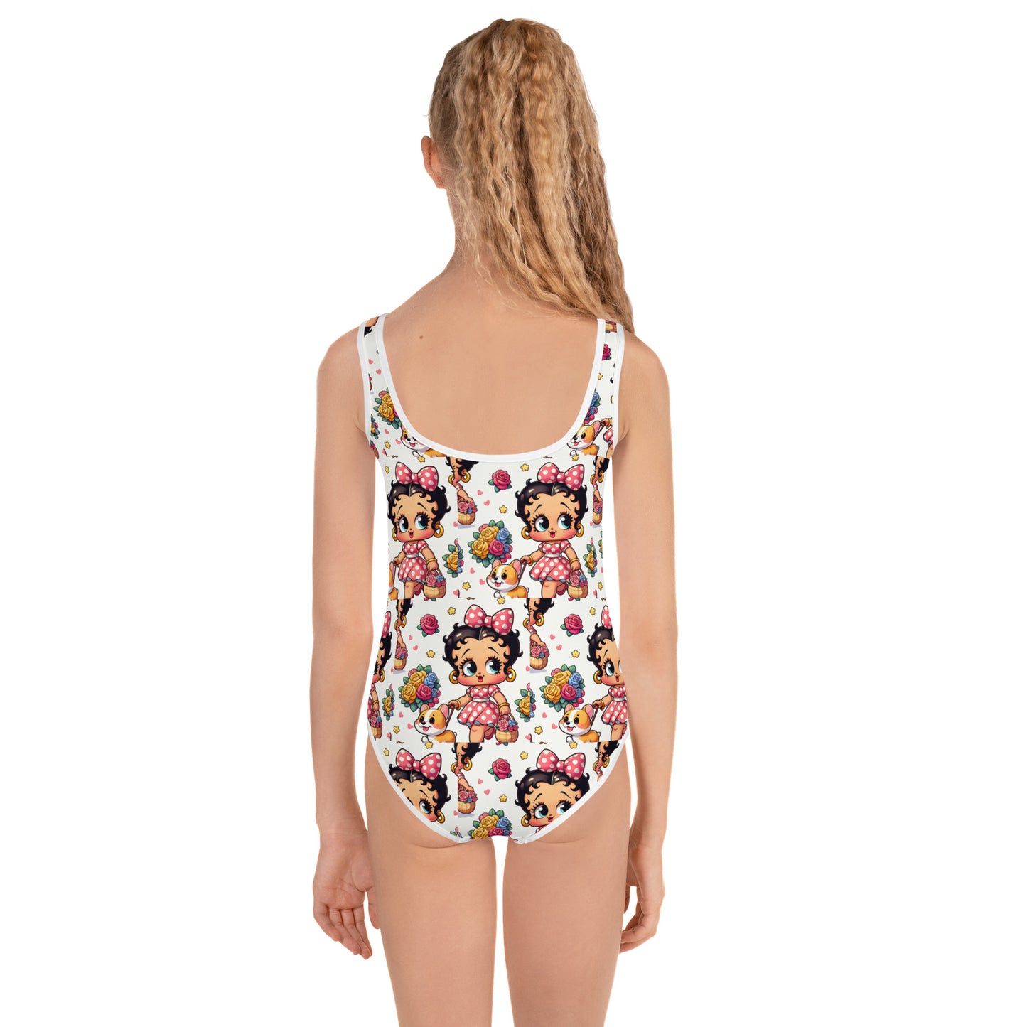 Baby Boop & Corgi All-Over Print Kids Swimsuit