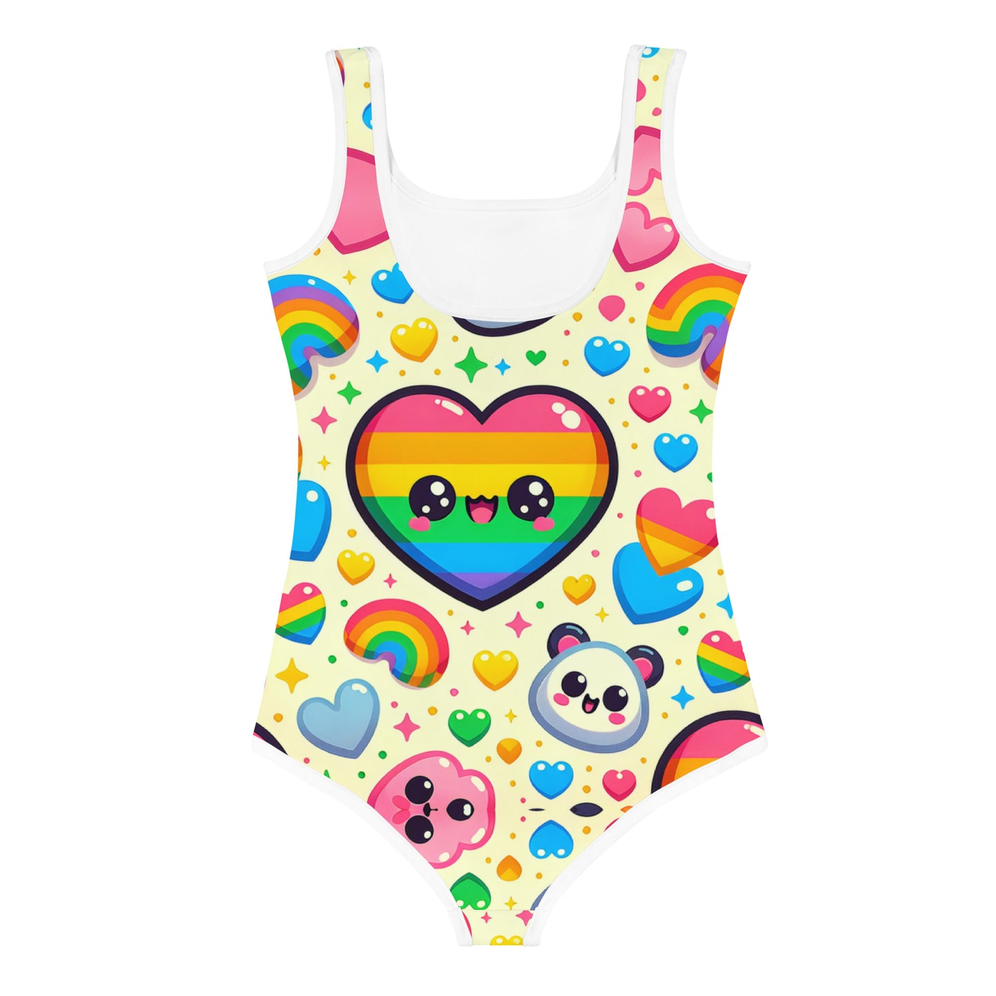 Panda Hearts All-Over Print Kids Swimsuit