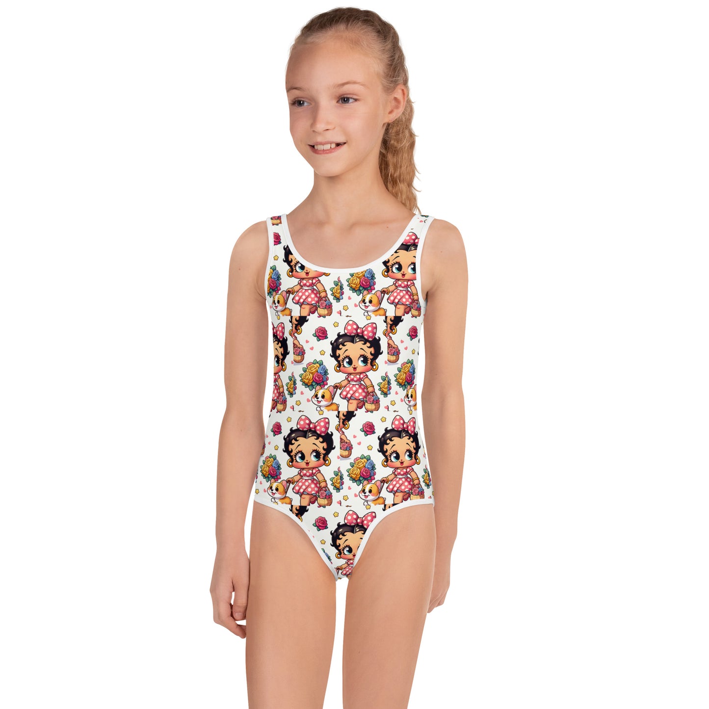 Baby Boop & Corgi All-Over Print Kids Swimsuit