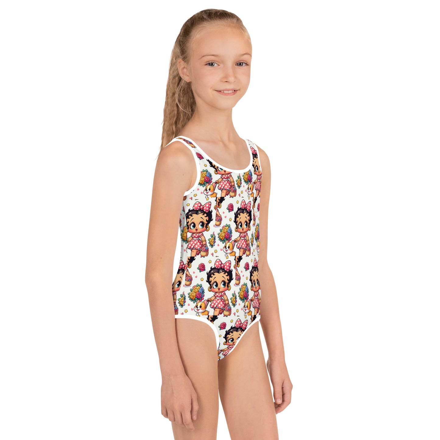 Baby Boop & Corgi All-Over Print Kids Swimsuit