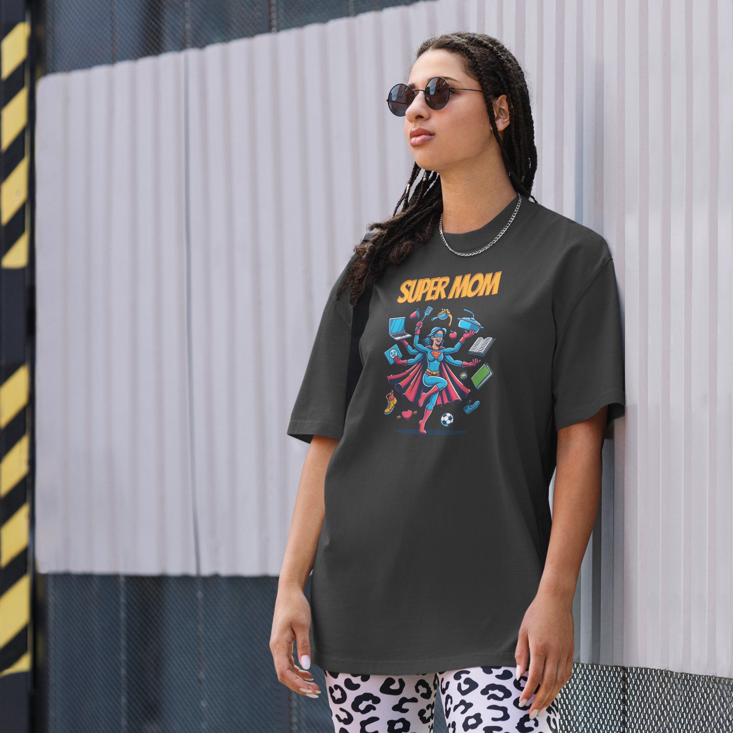 Super Mom Oversized faded t-shirt