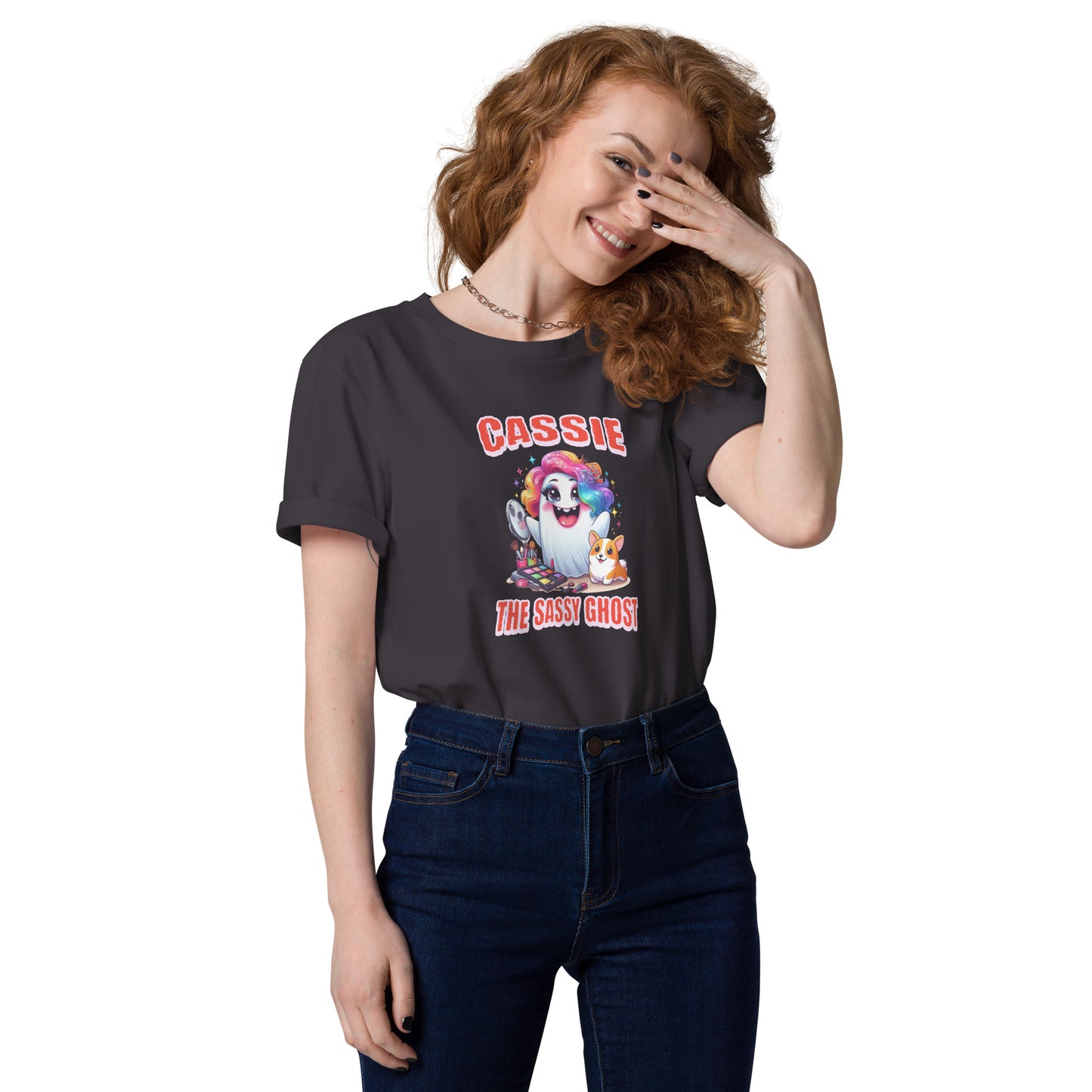 Cassie the Sassy Ghost Unisex organic cotton t-shirt