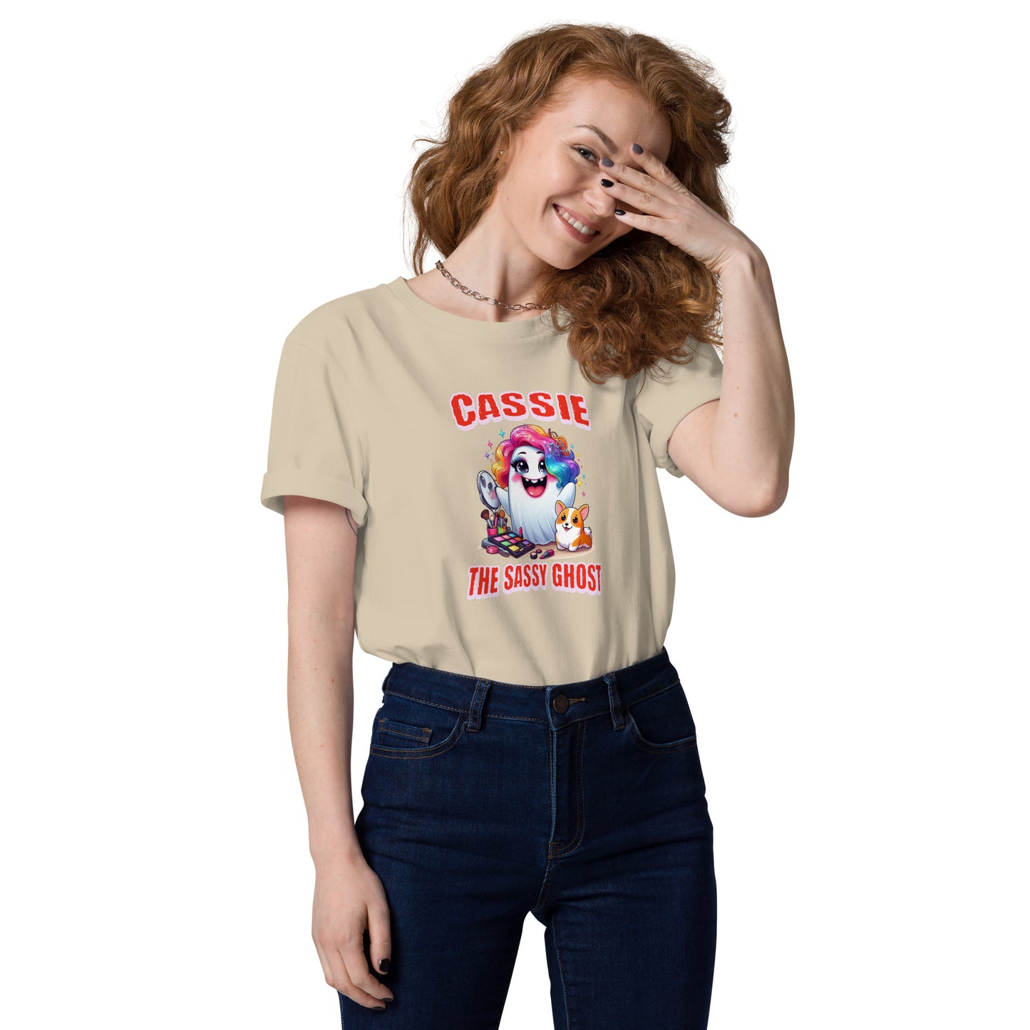 Cassie the Sassy Ghost Unisex organic cotton t-shirt