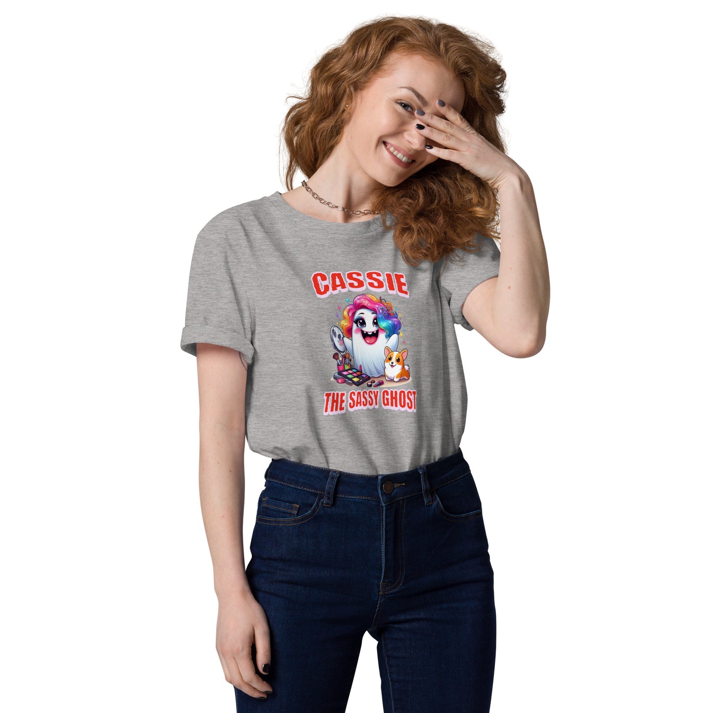 Cassie the Sassy Ghost Unisex organic cotton t-shirt