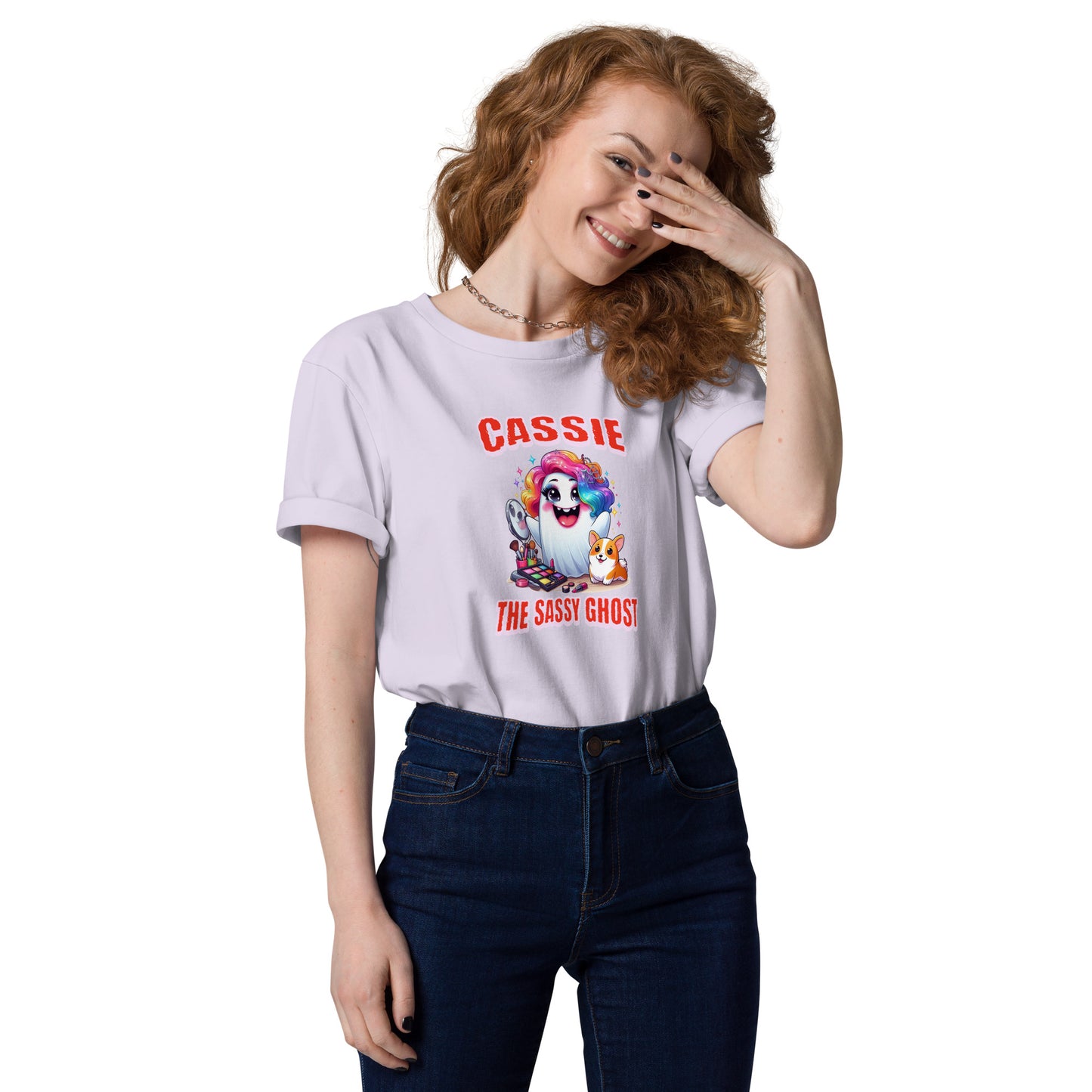 Cassie the Sassy Ghost Unisex organic cotton t-shirt