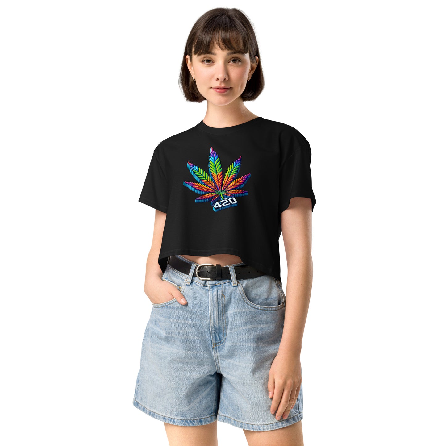 420 Weed Life High Times Women’s crop top